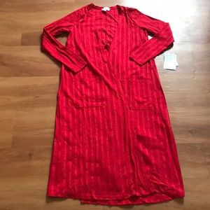 New LuLaRoe Sarah Red Cardigan. Size XS